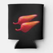 Rode Chilipepers zwarte blikje koeler (Voorkant)