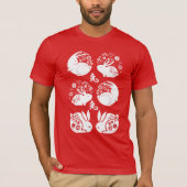 Rode Chinees Zodiac Lunar Year of The Rabbit T-shirt (Voorkant)