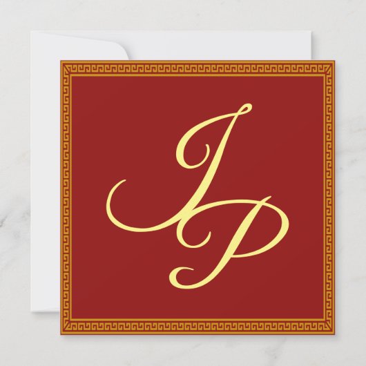 Rode Chinese achtergrond bruiloft Kaart (Achterkant)