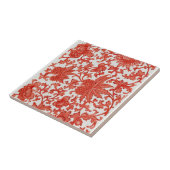 Rode Chinese Antiek  Patroonkeramische Tegel Tegeltje (Zijkant)