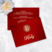 Rode Chinese bruiloft details Informatiekaartje