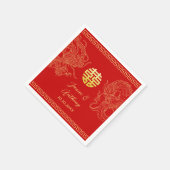 Rode Chinese bruiloft draak feniks receptie Servet (Hoek)