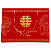 Rode Chinese bruiloft draak feniks traditioneel Groot Cadeauzakje (Voorkant)