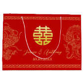 Rode Chinese bruiloft draak feniks traditioneel Groot Cadeauzakje (Achterkant)