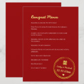 Rode chinese bruiloft dubbele geluksstempel menu (Voorkant / Achterkant)