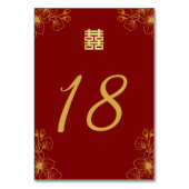 Rode Chinese bruiloft kersenbloesem Kaart (Achterkant)