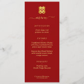 Rode  Chinese bruiloft met dubbel geluk Menu (Voorkant)