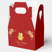 Rode Chinese bruiloft oranje floreel dubbel geluk Bedankdoosjes (Geopend)