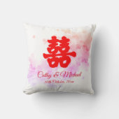 Rode Chinese bruiloft romantische kerkers bloesem Kussen (Voorkant)