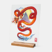 Rode Chinese draak Acryl Bord (Hoek)
