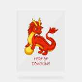 Rode Chinese Draak Acryl Bord (Voorkant)