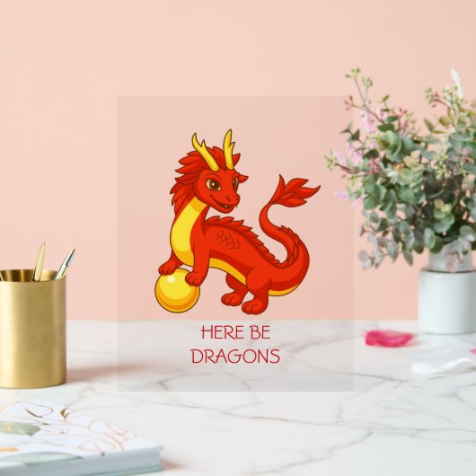 Rode Chinese Draak Acryl Bord (Huwelijk)