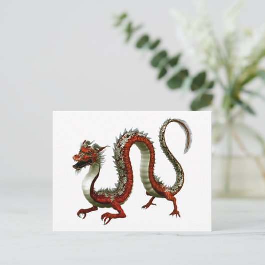 Rode Chinese draak Briefkaart (Staand voorkant)