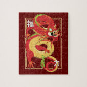 Rode Chinese draak Legpuzzel (Verticaal)
