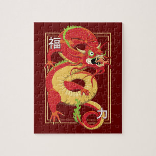 Rode Chinese draak Legpuzzel