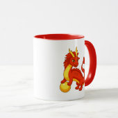 Rode Chinese Draak Mok (Voorkant rechts)