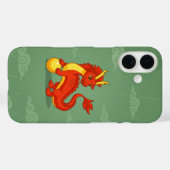 Rode Chinese Draak op Groen Case-Mate iPhone Case (Achterkant (horizontaal))