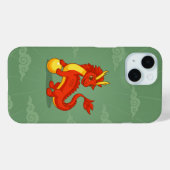 Rode Chinese Draak op Groen Case-Mate iPhone Case (Achterkant (horizontaal))
