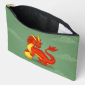 Rode Chinese Draak op Groen Etui (Open)