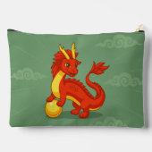 Rode Chinese Draak op Groen Etui (Achterkant)