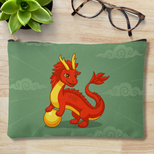 Rode Chinese Draak op Groen Etui
