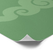 Rode Chinese Draak op Groen Poster (Hoek)