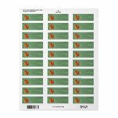 Rode Chinese Draak op Groene Retouradres Etiket (Full Sheet)