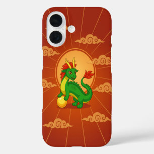 Rode Chinese Draak op Rood iPhone 16 Hoesje