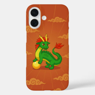 Rode Chinese Draak op Rood iPhone 16 Hoesje