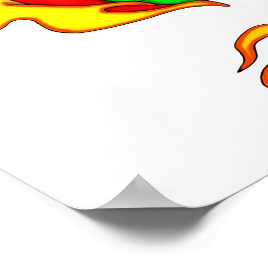 Rode Chinese draak Poster (Hoek)