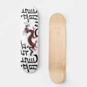 Rode Chinese draak Skateboard (Voorkant)