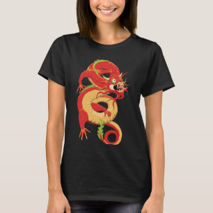 Rode Chinese draak T-shirt