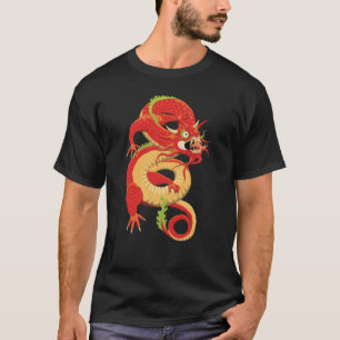 Rode Chinese draak T-shirt