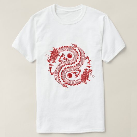 Rode Chinese draak T-shirt (Design voorkant)