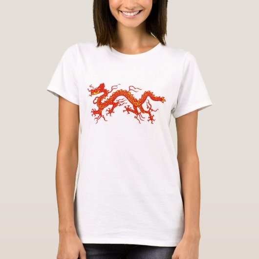 rode chinese draak t-shirt (Voorkant)