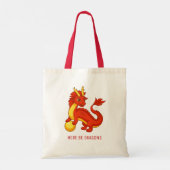 Rode Chinese Draak Tote Bag (Achterkant)