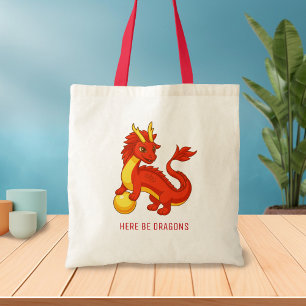 Rode Chinese Draak Tote Bag