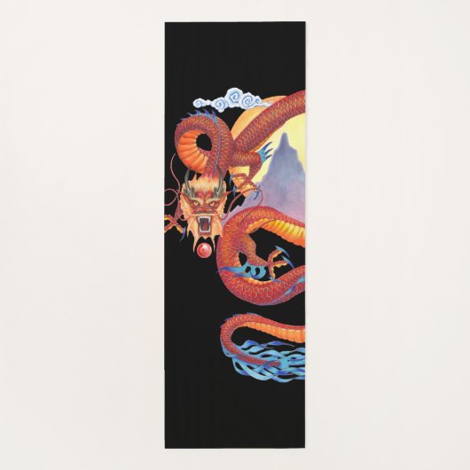 Rode Chinese draak Yogamat (Achterkant)