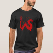 Rode Chinese Dragon Design Kung Fu Tai Chi Dragon T-shirt (Voorkant)