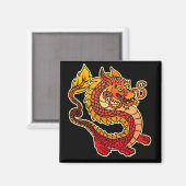 Rode Chinese Drakenmagneet Magneet (Voorkant / Achterkant)