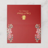 Rode Chinese dubbele vreugde rustige bruiloft Plaatskaartje (Buitenkant ongevouwen)