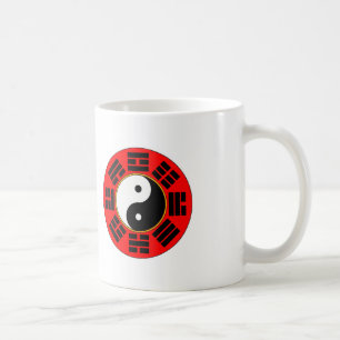 Rode Chinese Harmonie Bagua Trigram Yin Yang Koffiemok