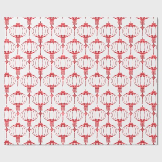 Rode Chinese lantaarns Cadeaupapier (Vlak)