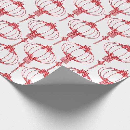 Rode Chinese lantaarns Cadeaupapier (Hoek)