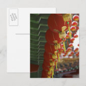 Rode Chinese lantaarns die aan tempel hangen Briefkaart (Voorkant / Achterkant)
