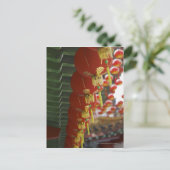 Rode Chinese lantaarns die aan tempel hangen Briefkaart (Staand voorkant)