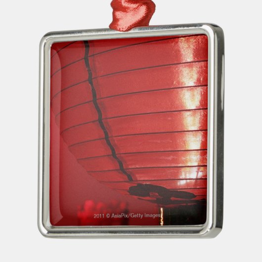 Rode Chinese lantaarns Metalen Ornament (Links)