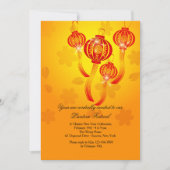 Rode Chinese Lantaarns Uitnodiging (Voorkant)