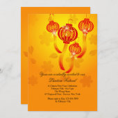 Rode Chinese Lantaarns Uitnodiging (Voorkant / Achterkant)