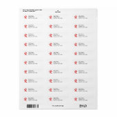 Rode Chinese liefdessymbool Etiket (Full Sheet)